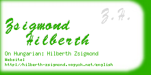 zsigmond hilberth business card